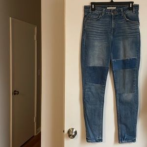 Levi’s 721 vintage high rise skinny in patchwork